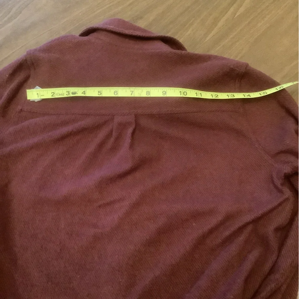 Faherty Brushed Knit Button Up Shirt Burgundy Cozy Soft Top Small - Picture 9 of 9